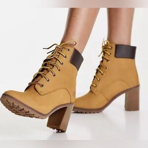 NWOB Timberland Women's Tillston 6 Inch Wheat Nubuck Leather Boots Size 7.5